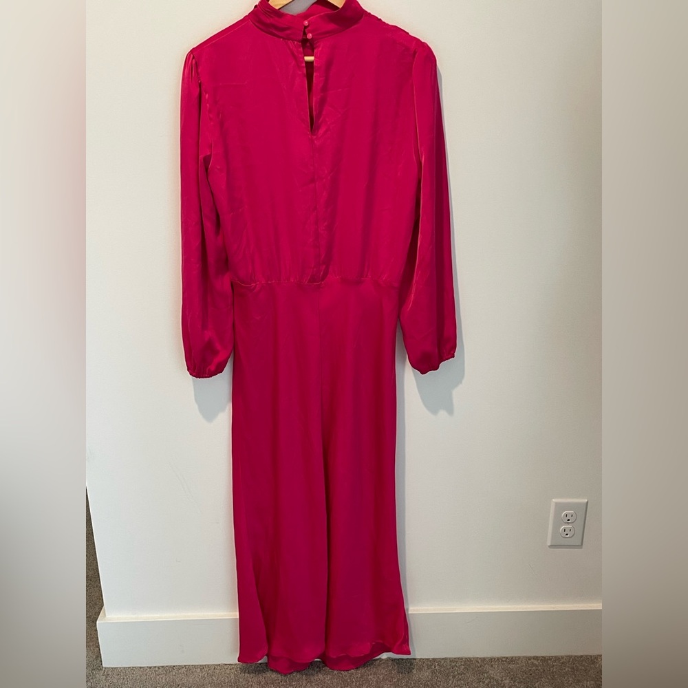 BTFBM Elegant Bright Pink Women's‎ Long Sleeve Dress Size Large - Picture 4 of 6